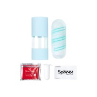Нереалистичный мастурбатор TENGA SPINNER  PIXEL SPECIAL SOFT, TPE, голубой, 14 см