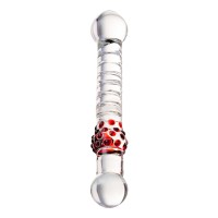Двусторонний фаллоимитатор Sexus Glass, стекло, прозрачный, 22 см