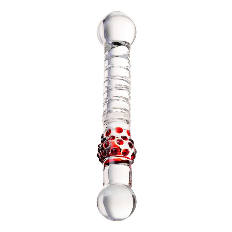 Двусторонний фаллоимитатор Sexus Glass, стекло, прозрачный, 22 см