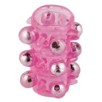 Насадка с бусинками TOYFA, TPE, розовая, 5 см