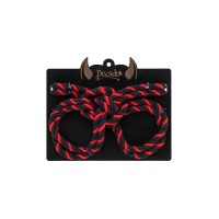Наручники-оковы Pecado BDSM, "Узел-альфа", из хлопковой веревки, черно-красные, 3,3 м