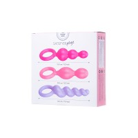 Набор анальных плагов Satisfyer Booty Call colored 3 шт, силикон, ассорти, 13,5 см