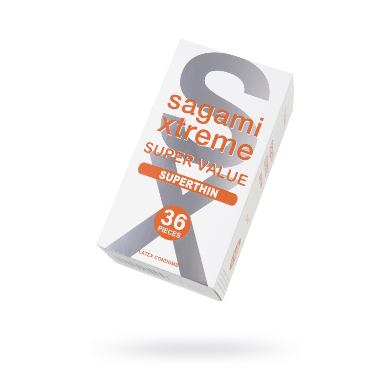 Презервативы Sagami, xtreme, 0.04, латекс, 19 см, 5,4 см, 36 шт.