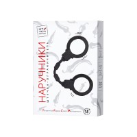 Наручники Штучки-дрючки, силикон, черные, 33 см