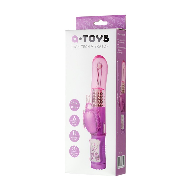 Вибратор с клиторальным стимулятором A-Toys by TOYFA High-Tech fantasy, TPE, фиолетовый, 22,4 см