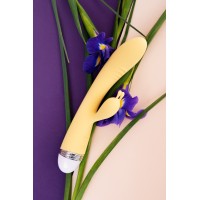 Вибратор с клиторальным стимулятором Flovetta Aster, силикон, желтый, 22 см