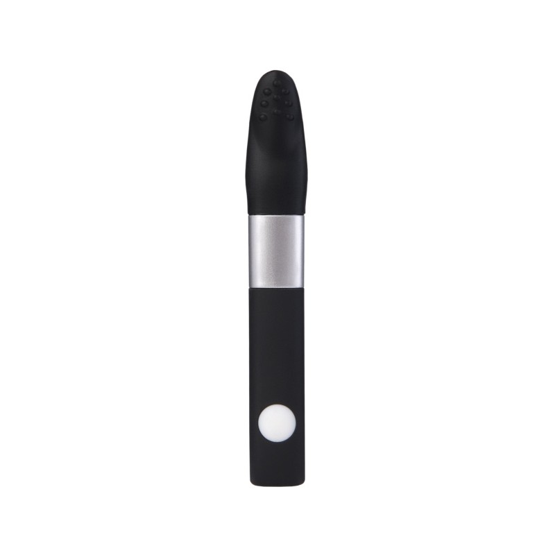 Вибратор клиторальный Qvibry 8Gb USB памяти, силикон, черный, 12 см