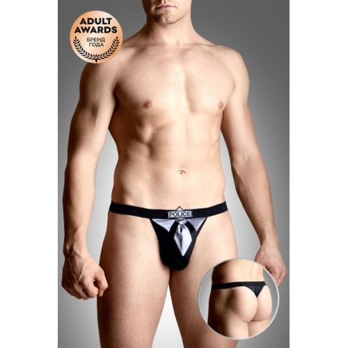 Стринги мужские SoftLine Collection Police, черный, S/L
