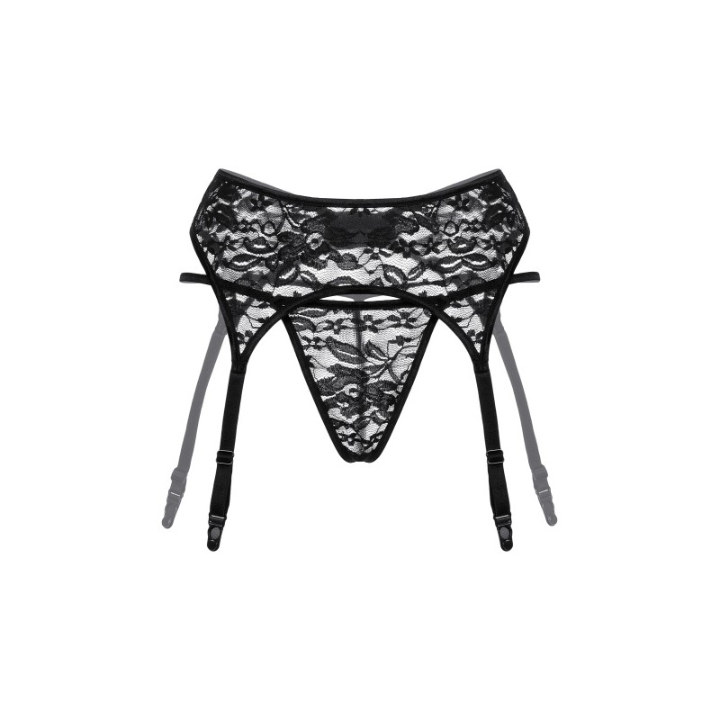 Изображение SoftLine Collection, Польша Пояс для чулок и стринги SoftLine Collection из кружева, черный, S/M