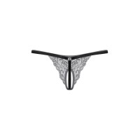 Стринги кружевные открытые SoftLine Collection, черный, S/L