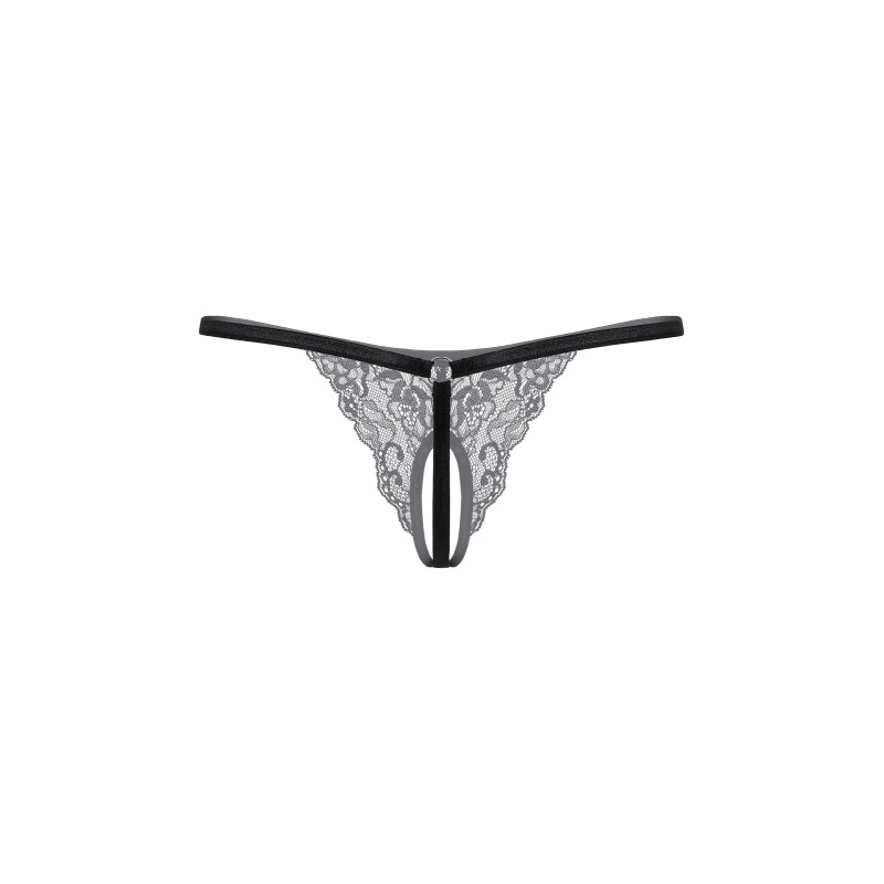 Стринги кружевные открытые SoftLine Collection, черный, S/L