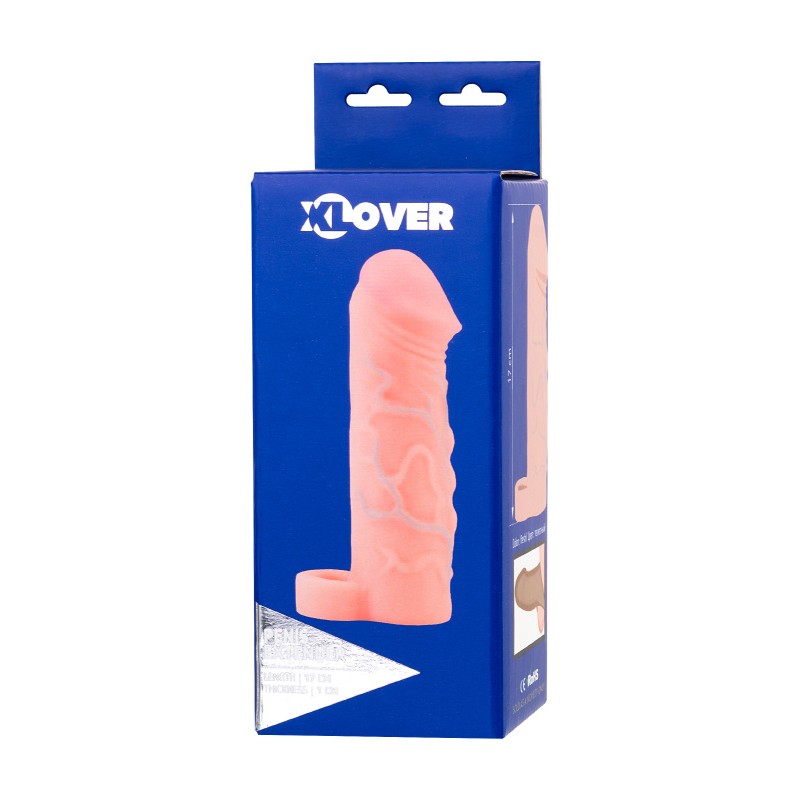 Насадка ToyFa XLover Increase+ для увеличения размера, реалистичная, с кольцом,TPR, телесный, 17 см