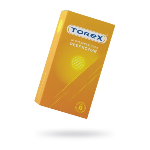 Презервативы Torex, ребристые, латекс, 18,5 см, 5,4 см, 12 шт.