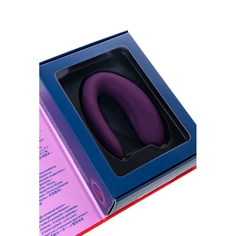 Многофункциональный стимулятор для пар Satisfyer Double Joy Connect App, силикон, фиолетовый, 18 см