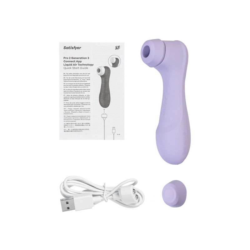 Вакуумный стимулятор клитора Satisfyer Pro 2 Generation 3, Connect App, фиолетовый, 16,4 см