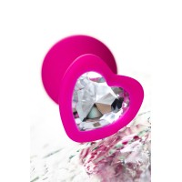 Анальная втулка ToDo by Toyfa Diamond Heart, силикон, розовая, 8 см, Ø 3,5 см