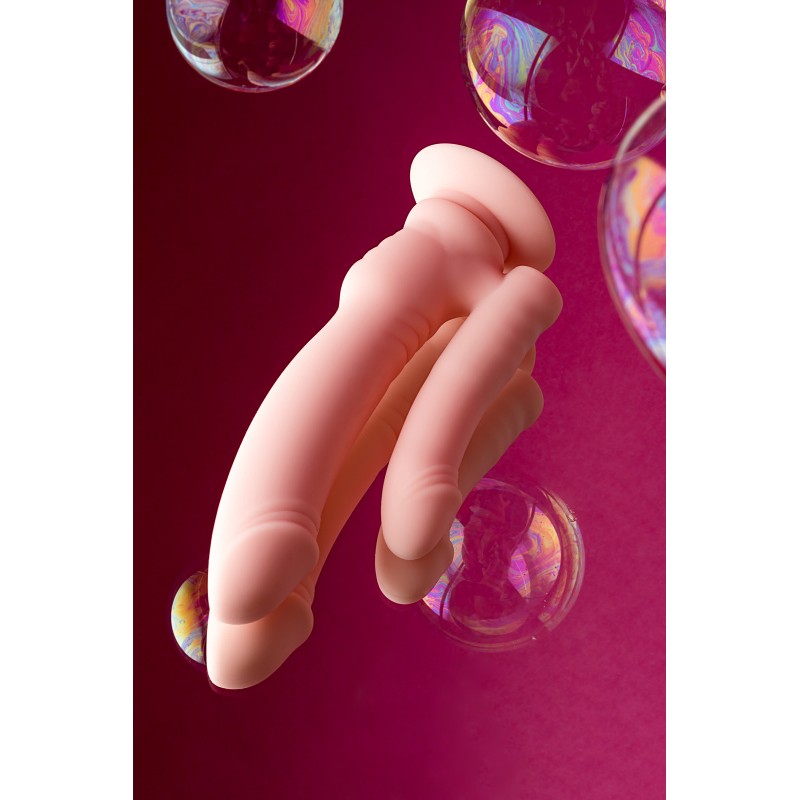 Реалистичный фаллоимитатор A-toys by TOYFA Twint, силикон, телесный, 19,5 см