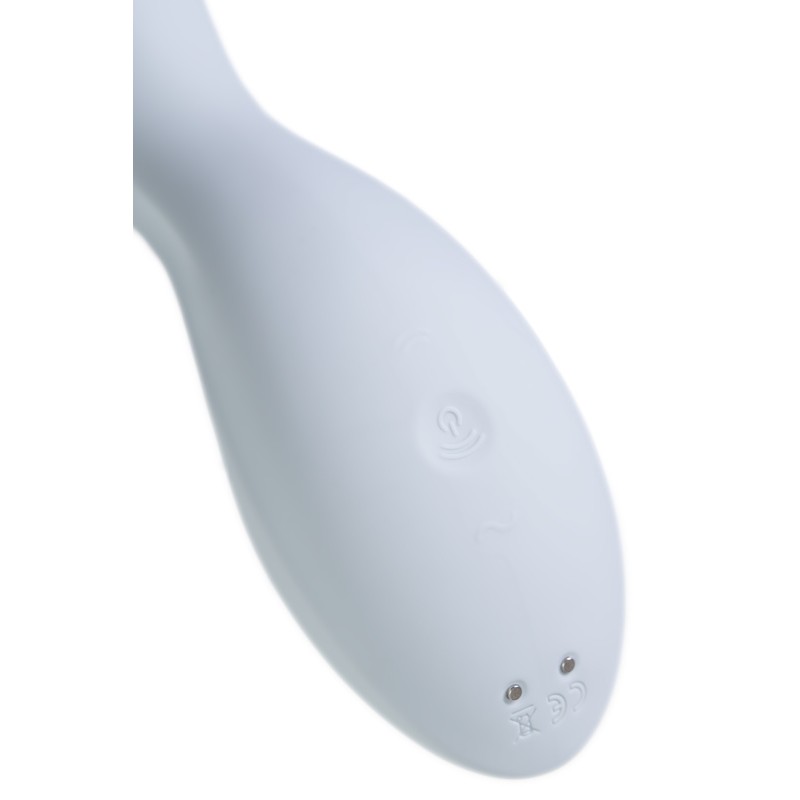 Вакуумный стимулятор клитора с вибрацией Satisfyer Curvy Trinity 5+ Connect App, голубой, 16,5 см
