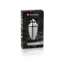 Анальная пробка Mystim Hector Helix L, электростимуляция, хирургическая сталь, серебряная, 11,5 см,