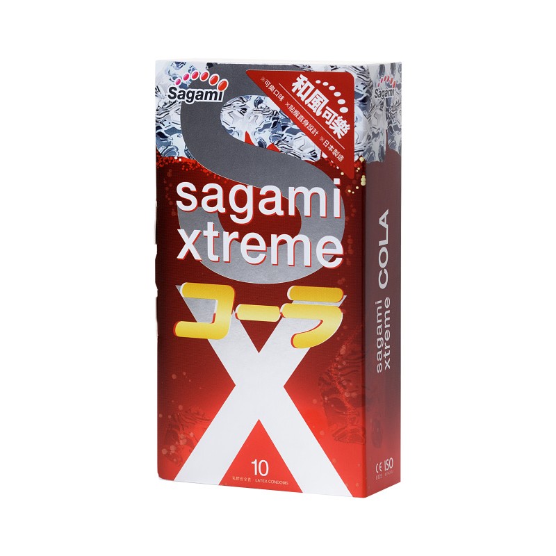 Презервативы Sagami, xtreme, cola, латекс, 19 см, 5,2 см, 10 шт.