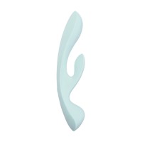 Нереалистичный вибратор Satisfyer Triple Oh, силикон, голубой, 24 см