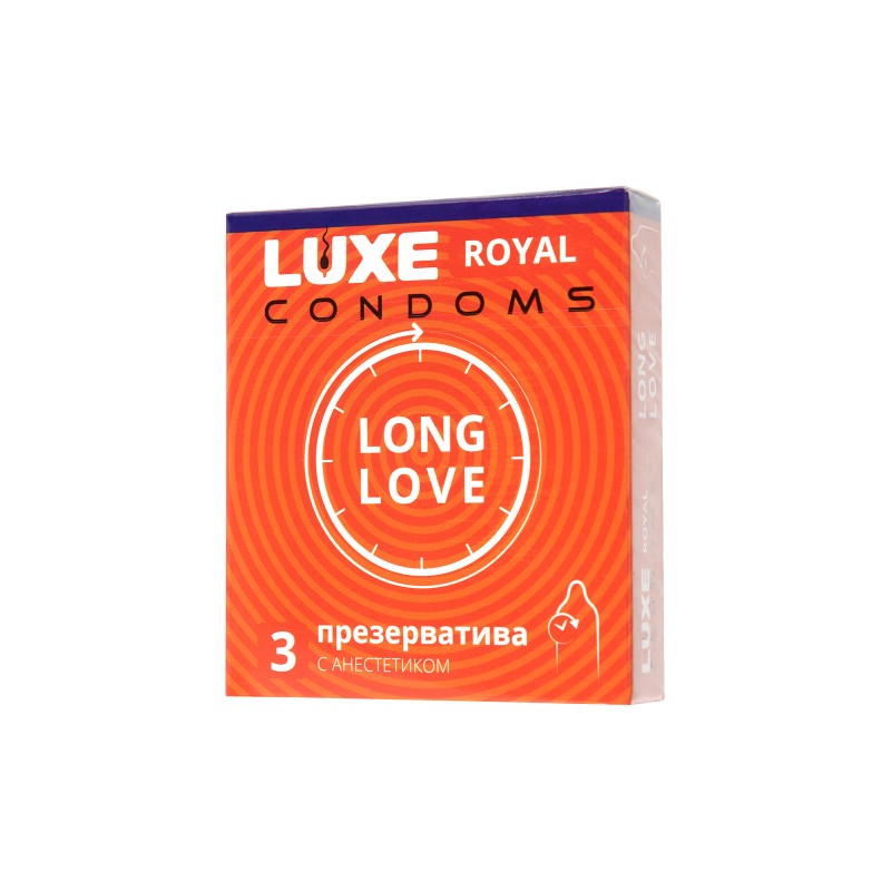 Презервативы Luxe, royal, long love, 18 см, 5,2 см, 3 шт.