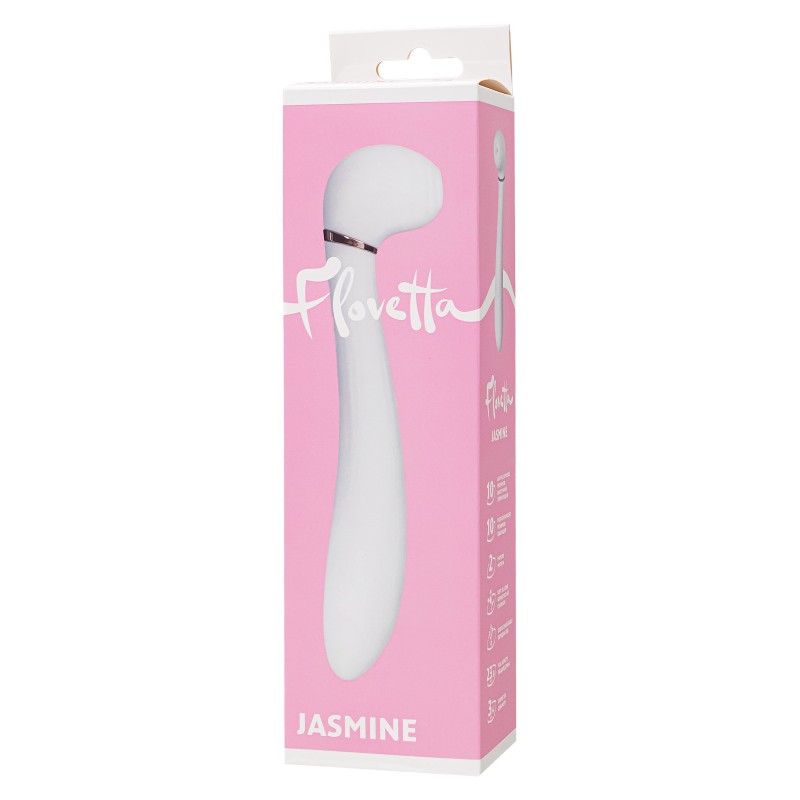 Вибратор с вакуумной стимуляцией Flovetta JASMINE, силикон, белый, 23 см