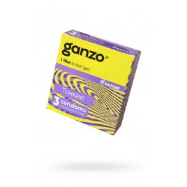 Презервативы Ganzo Sense, ультратонкие, латекс, 18 см, 3 шт