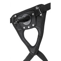 Трусики для страпона RealStick Strap-On Onyx, экокожа, черные
