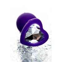 Анальная втулка ToDo by Toyfa Diamond Heart, силикон, фиолетовая, 7 см, Ø 2,8 см