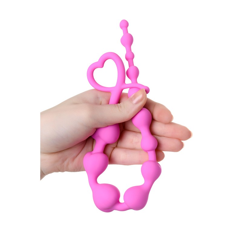 Анальная цепочка ToDo by Toyfa Long Sweety, силикон, розовая, 34 см, Ø 2,7 см