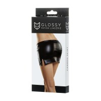 Мини-юбка Glossy CAMREN из материала Wetlook, черный, XL