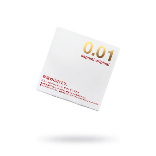 Презервативы Sagami, original 0.01, полиуретан, 17 см, 5,5 см, 1 шт.