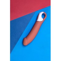 Нереалистичный вибратор Satisfyer Master, силикон, бежевый, 23,5 см.