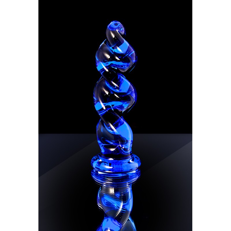 Анальная втулка Sexus Glass, стекло, синяя, 12 см, Ø 3,5 см