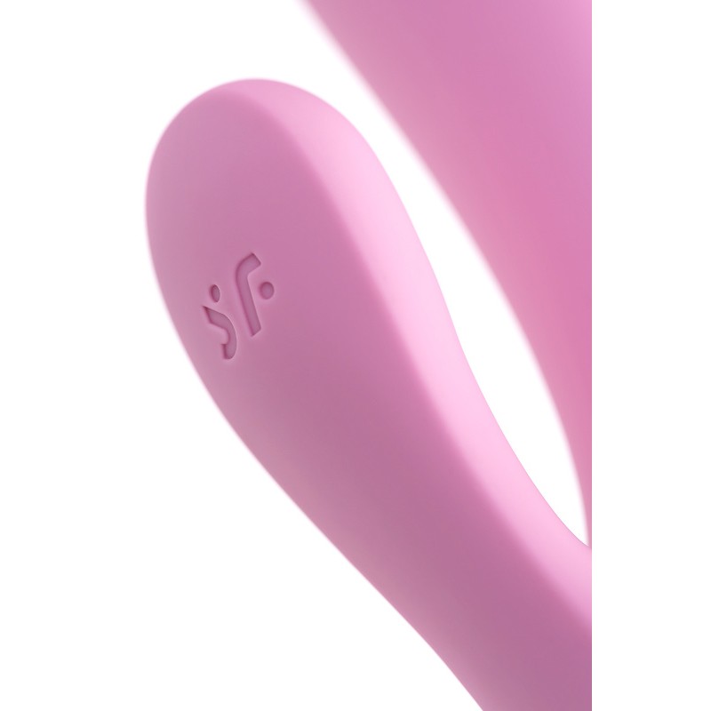 Нереалистичный вибратор Satisfyer Mono Flex Connect App, силикон, розовый, 20,4 см.