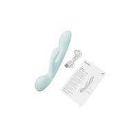 Нереалистичный вибратор Satisfyer Triple Oh, силикон, голубой, 24 см