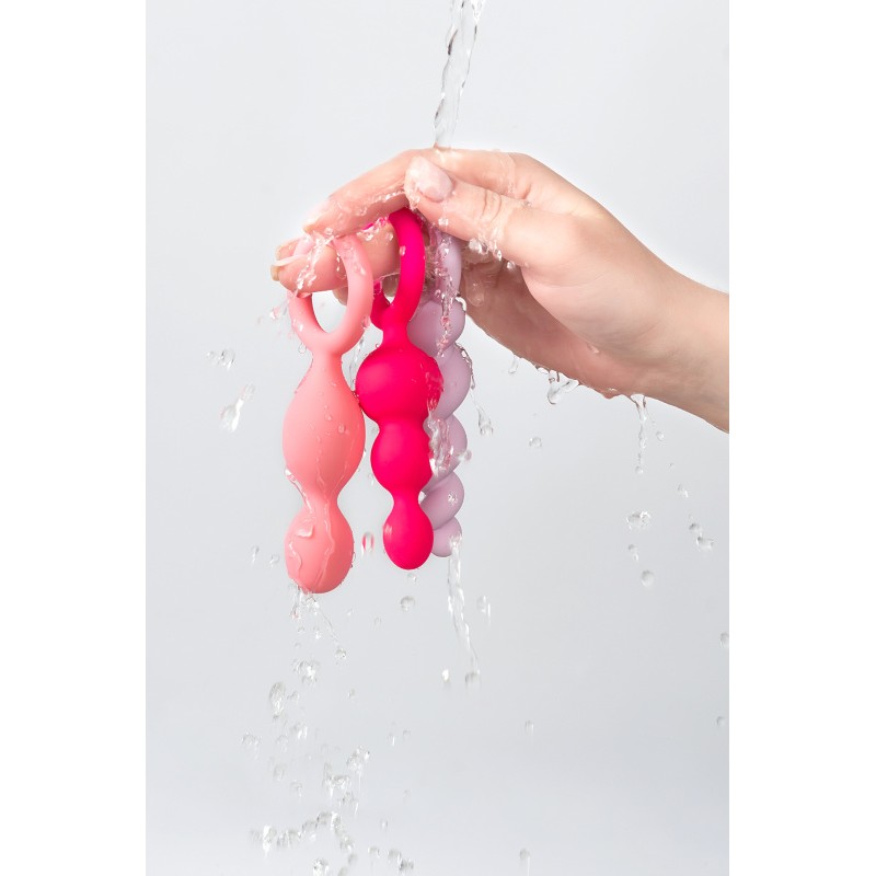 Набор анальных плагов Satisfyer Booty Call colored 3 шт, силикон, ассорти, 13,5 см