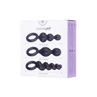 Набор анальных плагов Satisfyer Booty Call black 3 шт, силикон, чёрный, 13,5 см