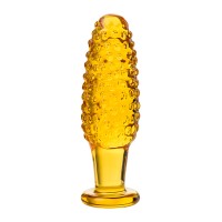 Анальная втулка Sexus Glass, стекло, желтая, 13 см, Ø 4 см