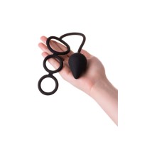 Анальная пробка Erotist с эрекционным кольцом, силикон, черная, 20 см, Ø 3,9 см