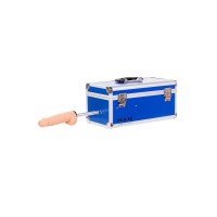 Секс-машина Diva Fuck Box, c двумя насадками, металл, синяя, 39 см