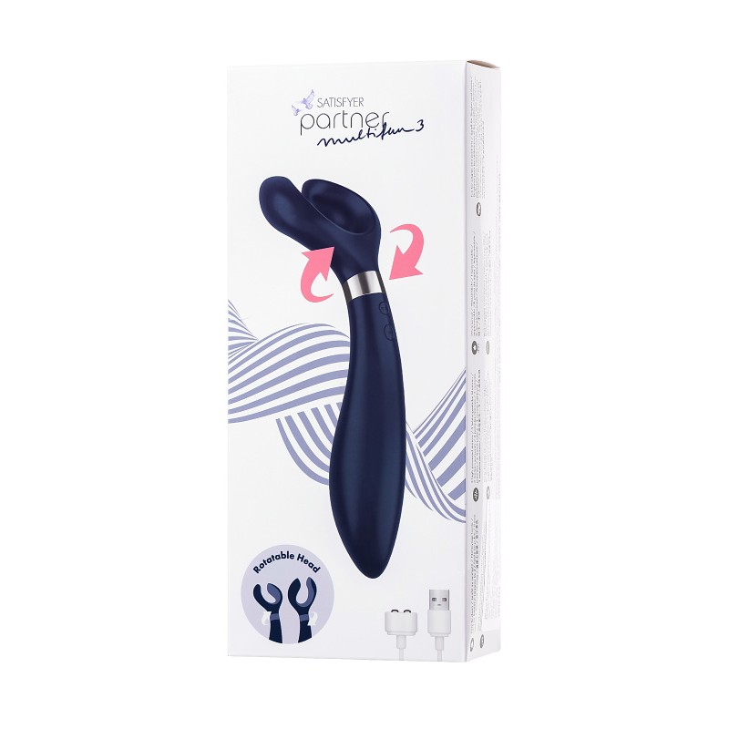 Многофункциональный стимулятор для пар Satisfyer Endless Fun, силикон, синий, 23,5 см.