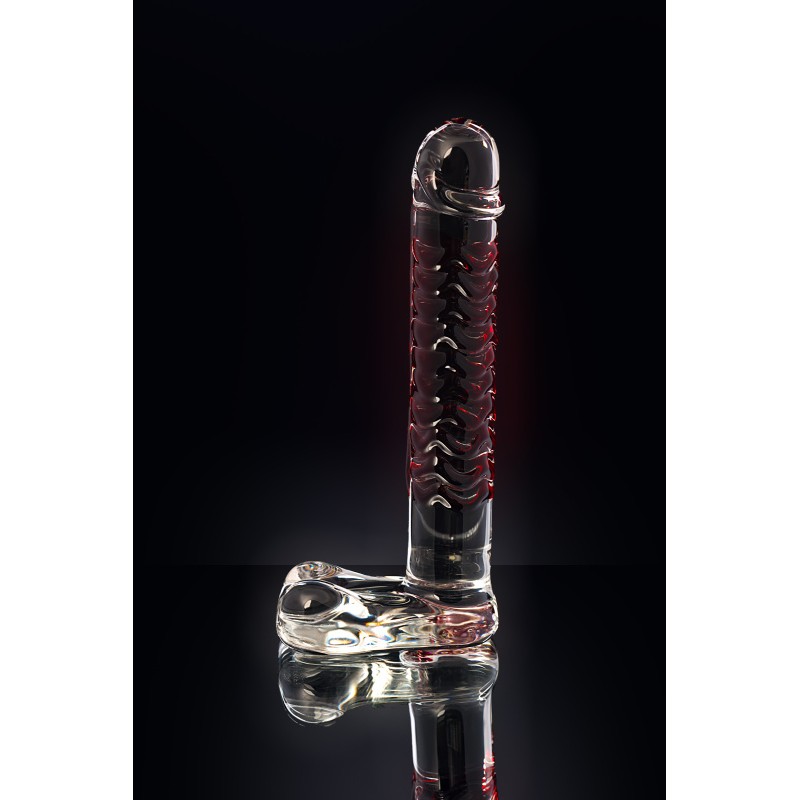 Нереалистичный фаллоимитатор Sexus Glass, стекло, прозрачный, 16 см