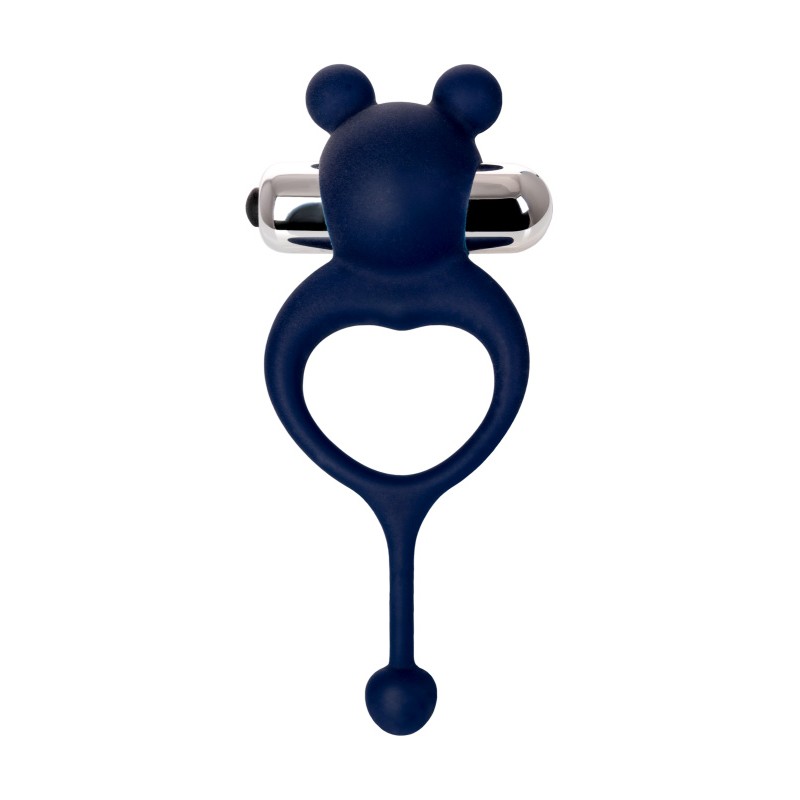 Виброкольцо с хвостиком JOS MICKEY, силикон, синий, 12,5 см