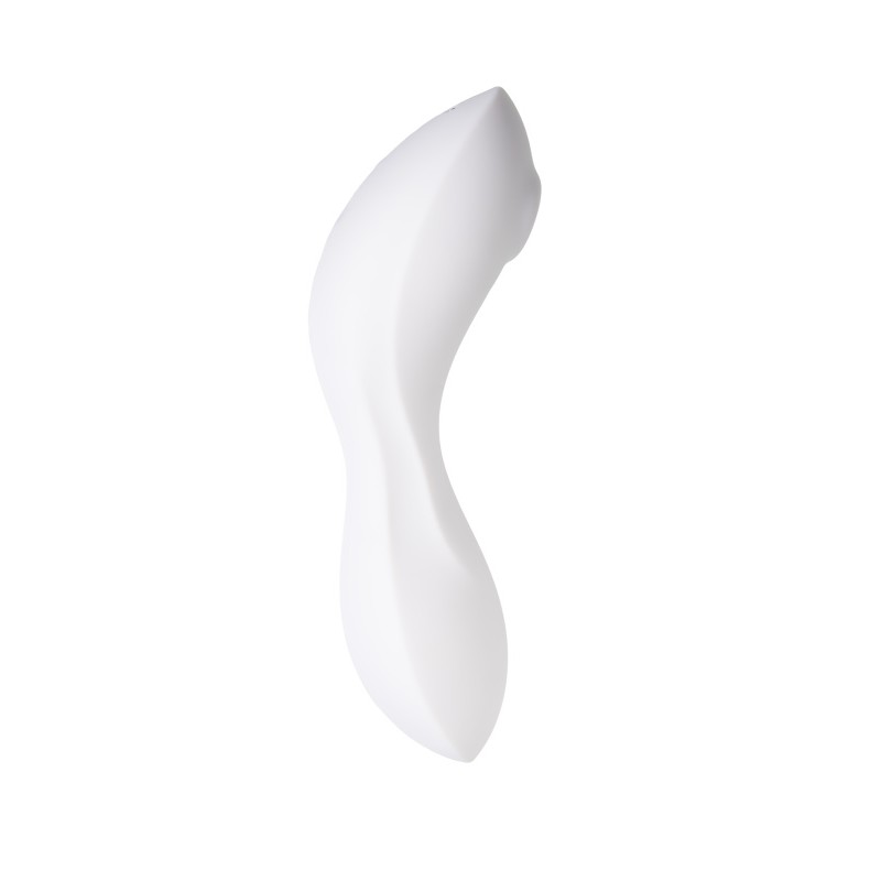 Вакуумный стимулятор клитора с вибрацией Satisfyer Curvy Trinity 5 Connect App, белый, 16,5 см