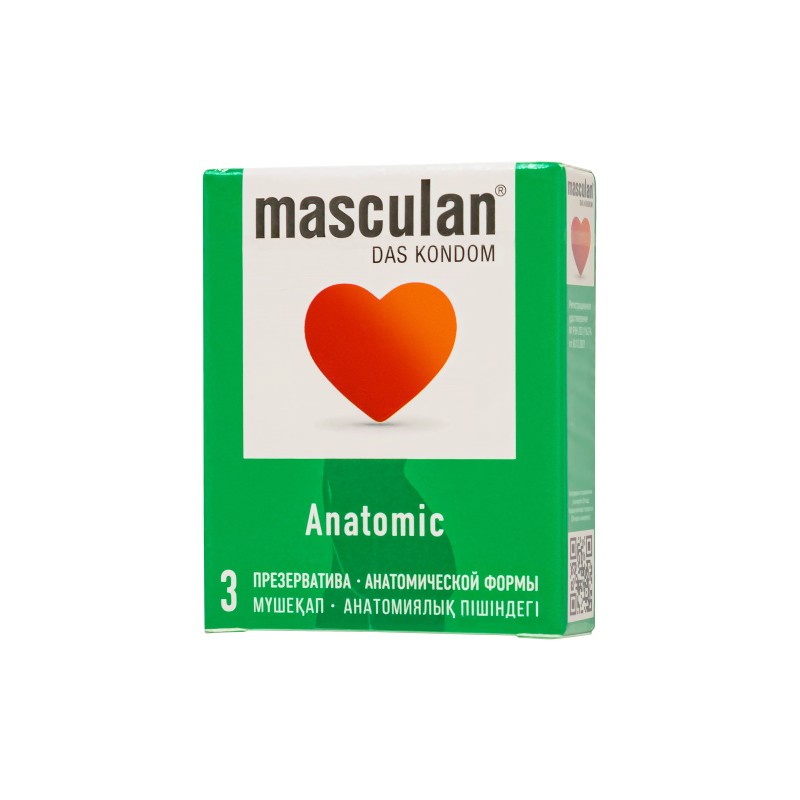 Презервативы masculan Anatomic №3, анатомической формы, 5,3 см, 18,5 см, 3 шт
