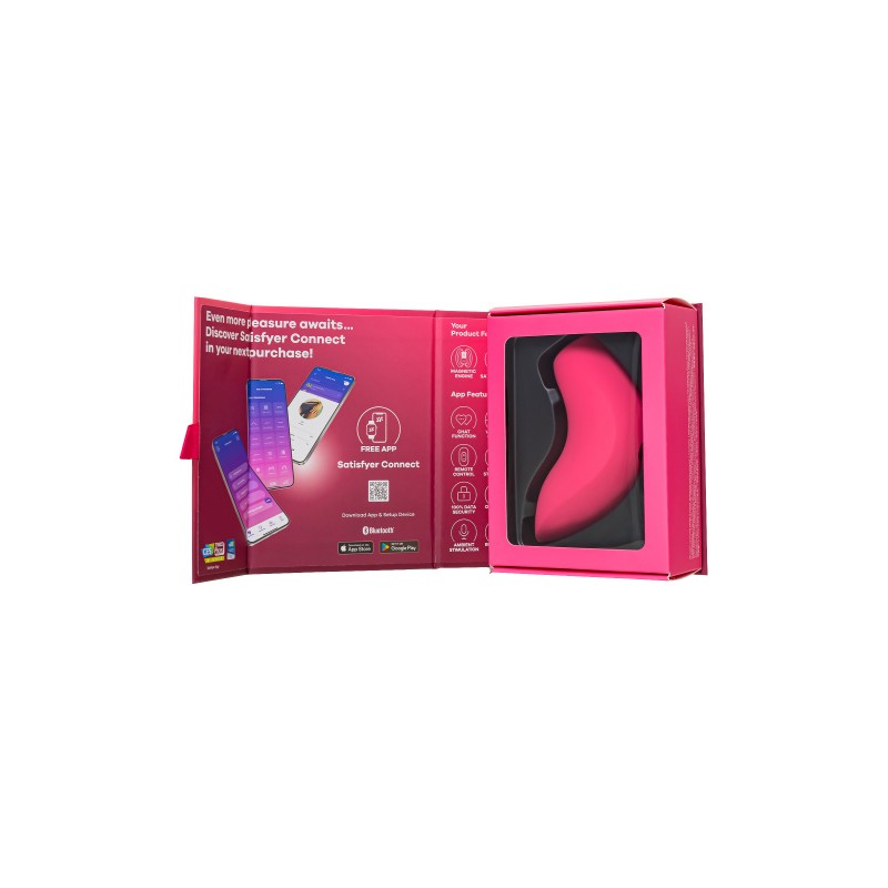 Вакуум-волновой стимулятор клитора Satisfyer Magnetic Deep Pulse, силикон, розовый, 11,6 см
