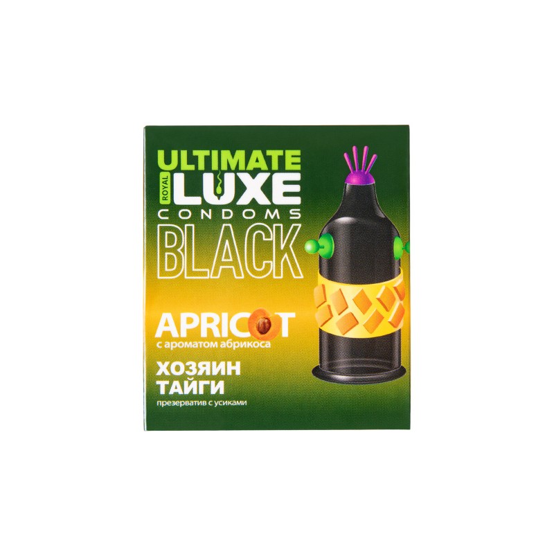 Презервативы Luxe, black ultimate, «Хозяин тайги», абрикос, 18 см, 5,2 см, 1 шт.