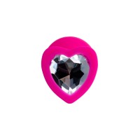 Анальная втулка ToDo by Toyfa Diamond Heart, силикон, розовая, 8 см, Ø 3,5 см